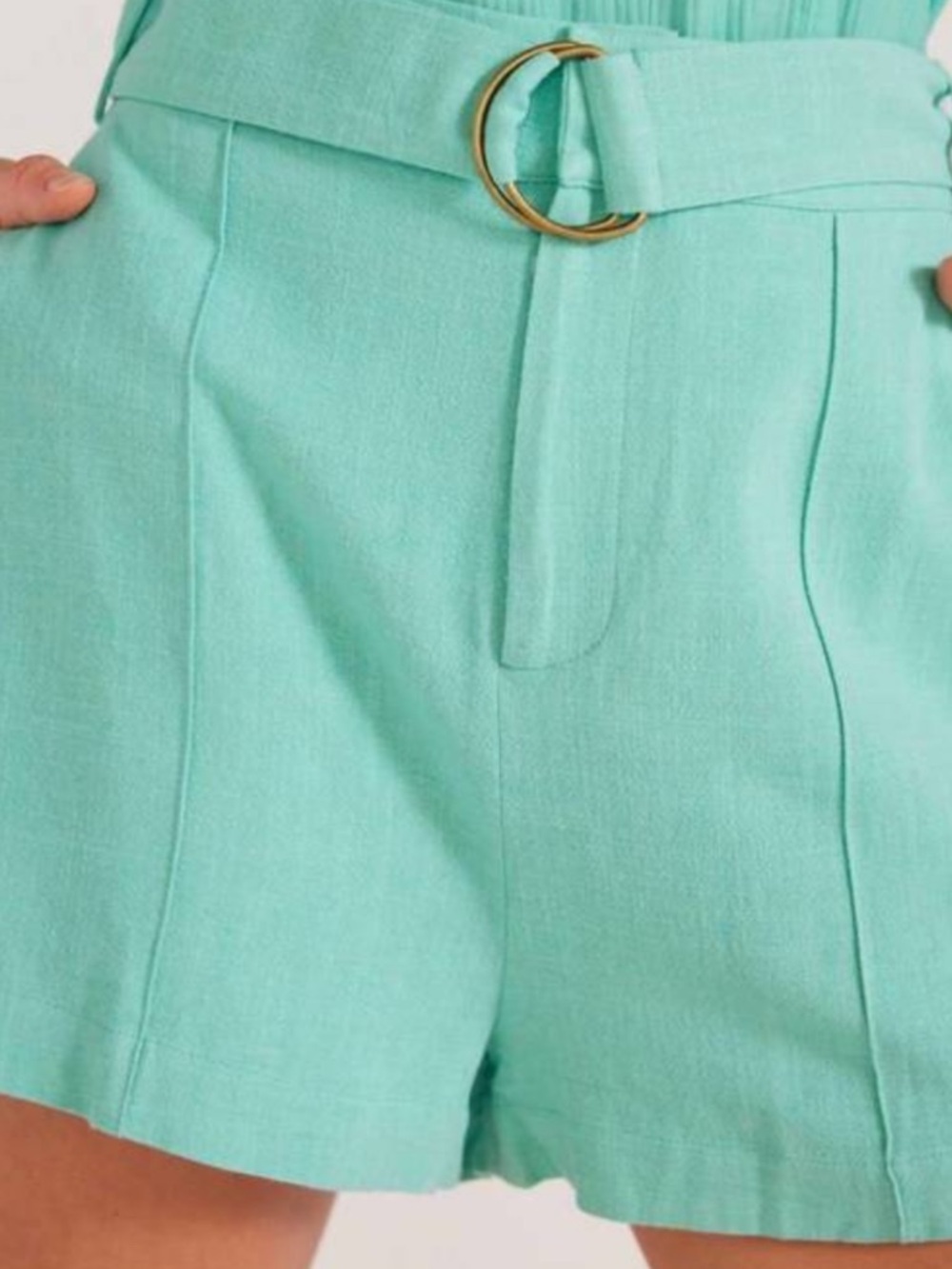 NEW MINKPINK lois belted shorts in mint